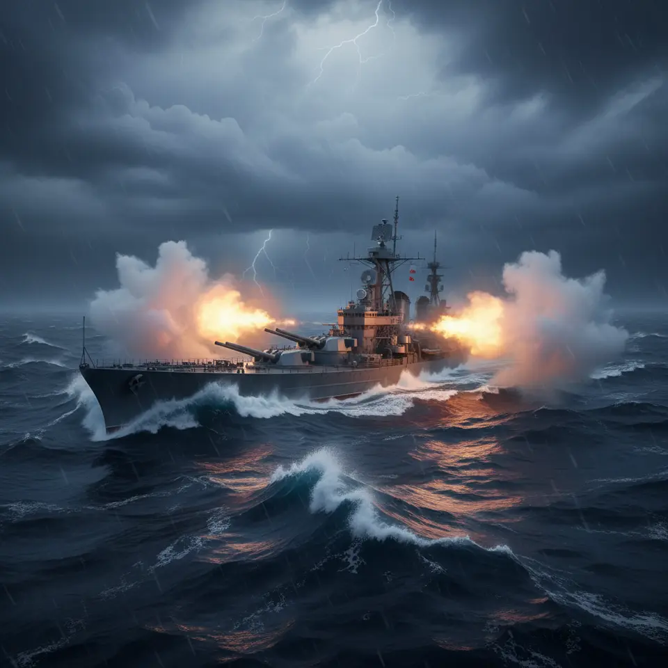 World of Warships Schlachtschiff auf offener See